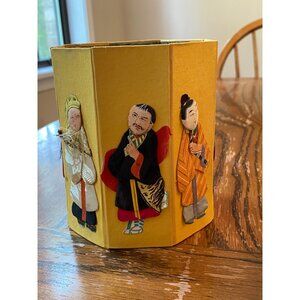 Chinoiserie Waste Paper Basket Foldable Made in Hong Kong